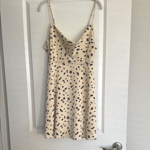 Astr Cream and Black Spotted Mini Dress